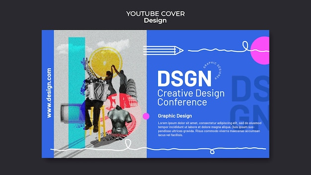 Copertina di youtube del concetto di design