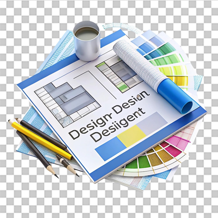 PSD design development isolated on transparent background