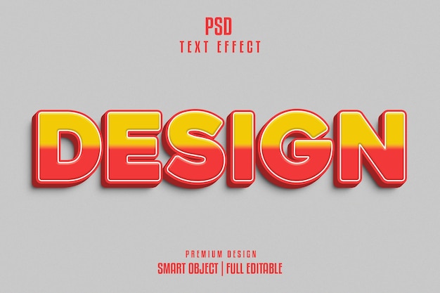 Design editable 3d text effect psd