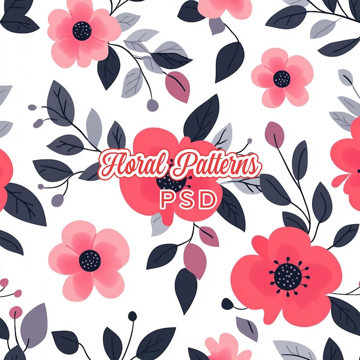 PSD design an elegant and sophisticated pattern featuring pink flowers