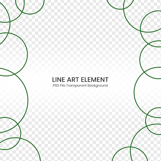 design element line green frame blank transparent psd file