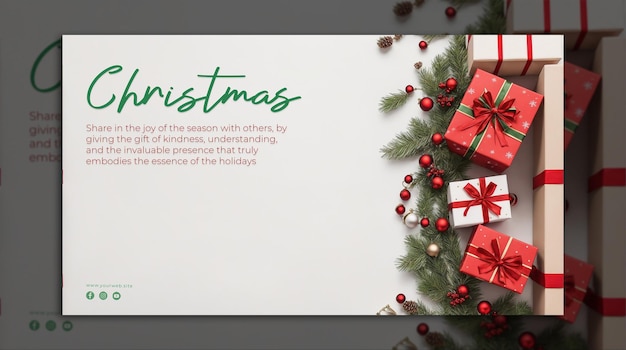 Design a festive holiday tableau that combines the elements of christmas cheer