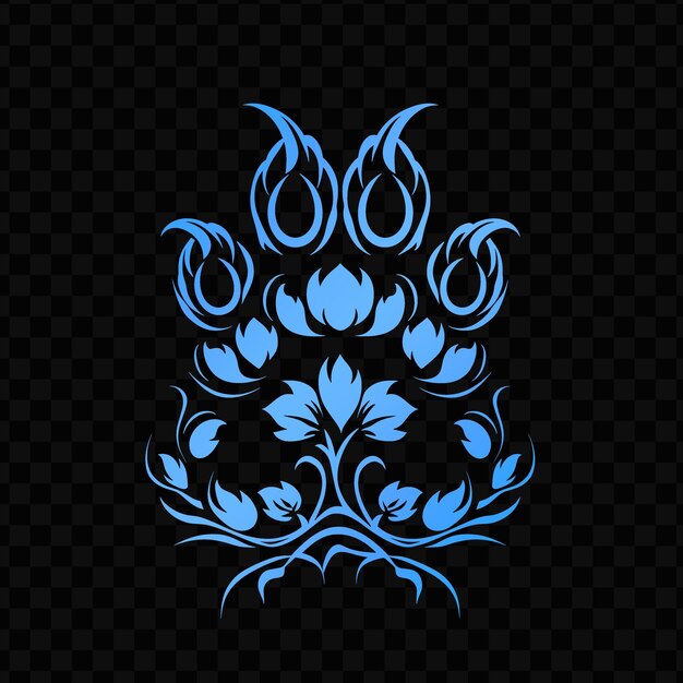 A design of a flower on a black background