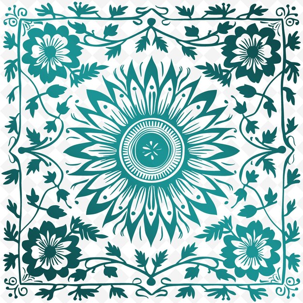 PSD a design in a green background with a flower design