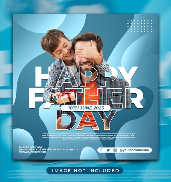 PSD design happy father instagram post design template