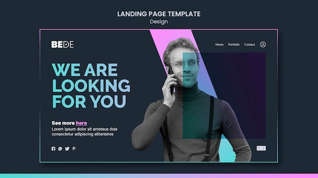 Design landing page template