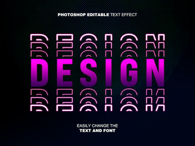 PSD design led neon psd edit text