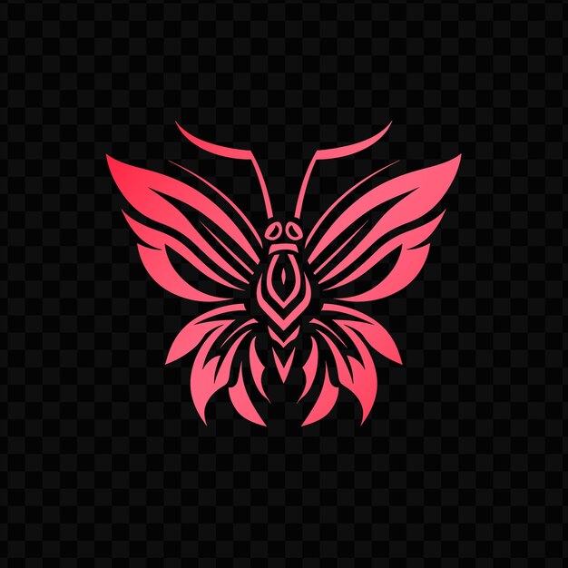 PSD design for a logo for a butterfly on a black background