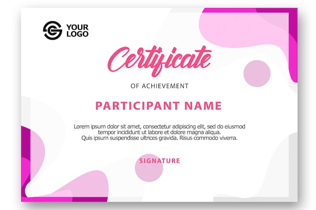 PSD design modern certificate template