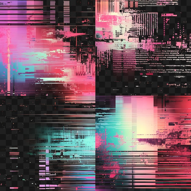 PSD Дизайн проектируемого проецируемого glitch art видео с поврежденными визуальными эффектами коллаж y2k форма 4096px