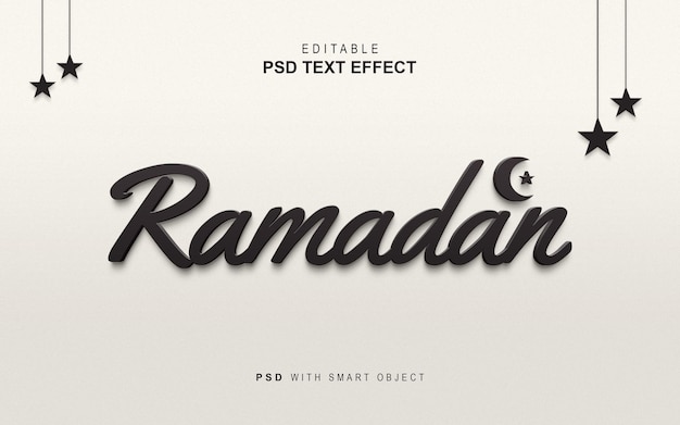 PSD design ramadan 3d text style effect