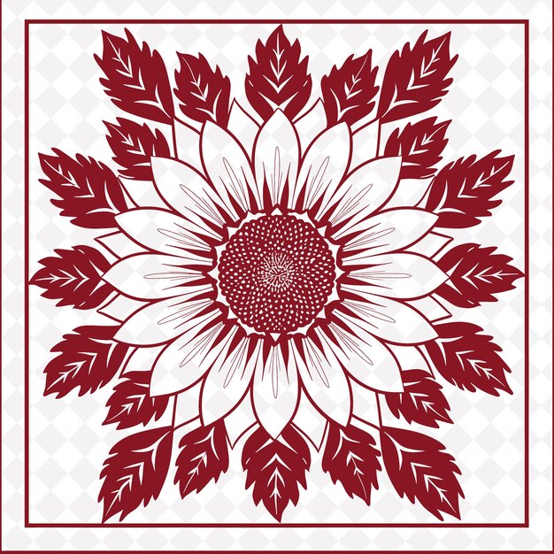 PSD a design in red and white with a flower on it