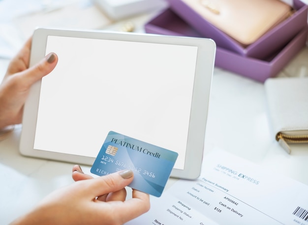 design space mockup with digital tablet