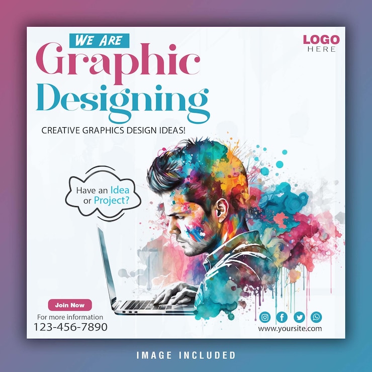 PSD design studio poster template