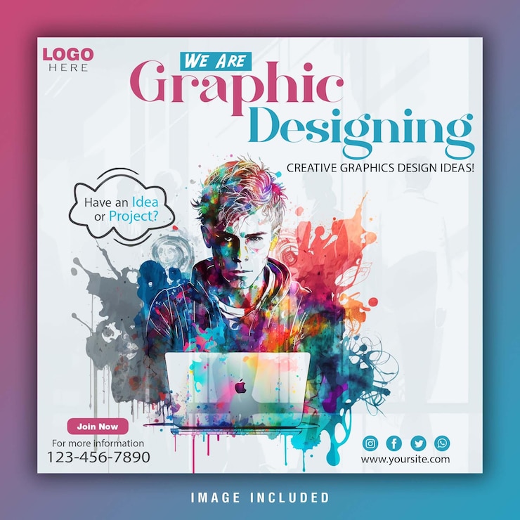 PSD design studio poster template