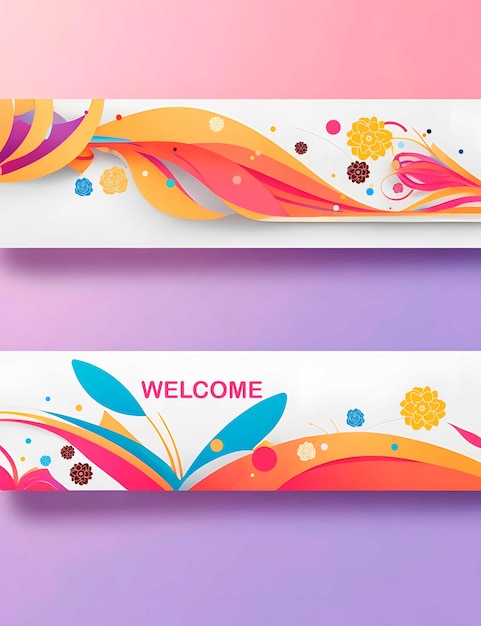 Design template with colorful waves banner illustration