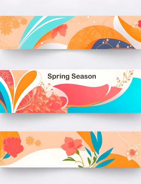 Design template with flowers banner illustration