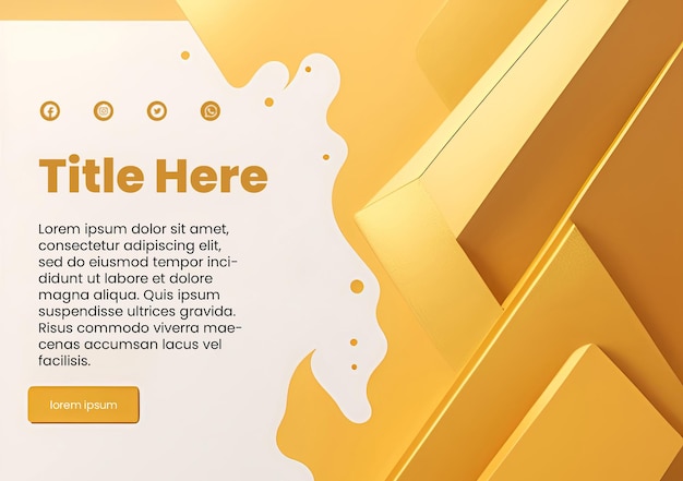 Design til flyerskabelon med 3d abstrakt guld