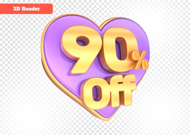 PSD design valentines day sale 90 off concept