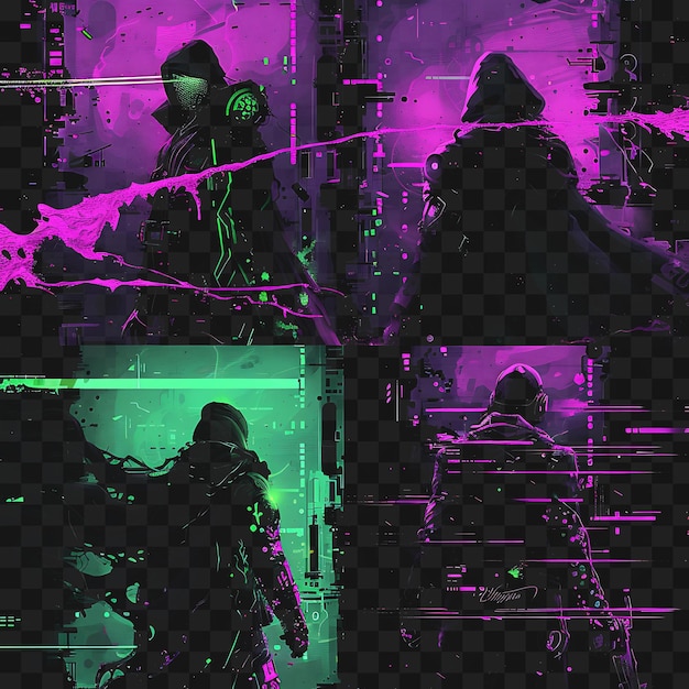 Design di virtual gaming banner cyberpunk glitched panel sign con dis neon y2k shape psd 4096px