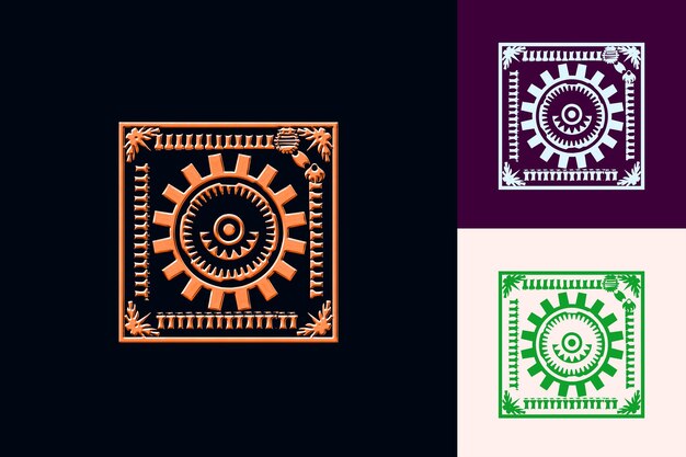 PSD a design with a green and purple background