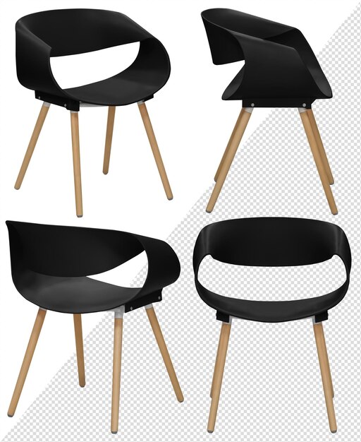 PSD designer modern chair for home or cafe isolated from the background interior element