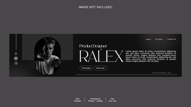 PSD banner portfolio di design in nero