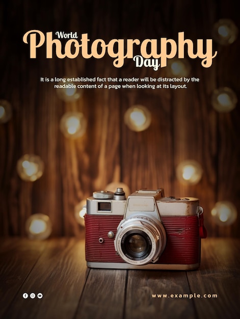 Designing world photography day inspiring graphics for a memorable event psd template