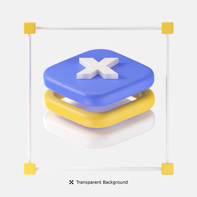 Designlager 3D-ikonillustration
