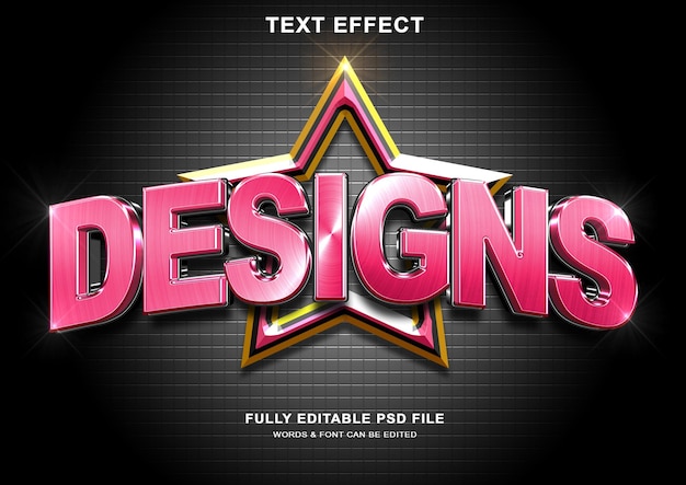 PSD designs 3d black pink text style effect