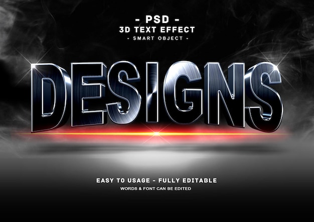 Designs 3d black text style effect