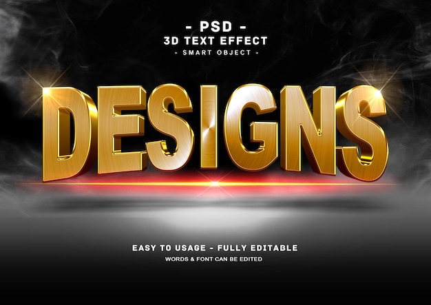 PSD designs 3d golden text style effect