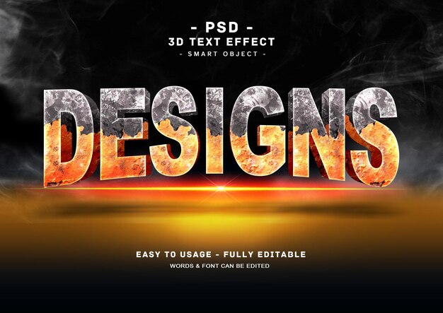 PSD デザイン 3d ロストテキストスタイル効果