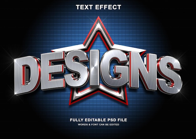 PSD designs 3d silver text style effect