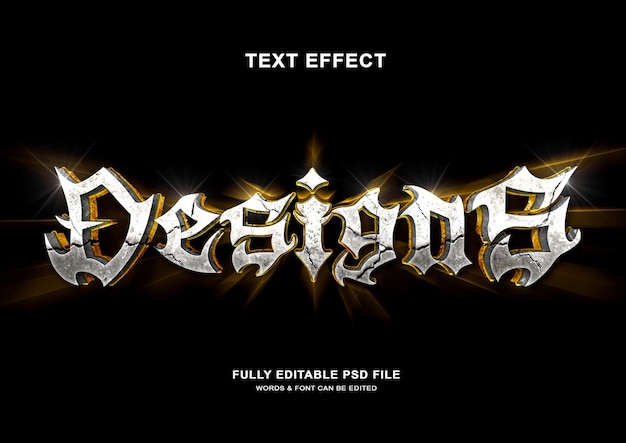 Designs 3d stone text style effect