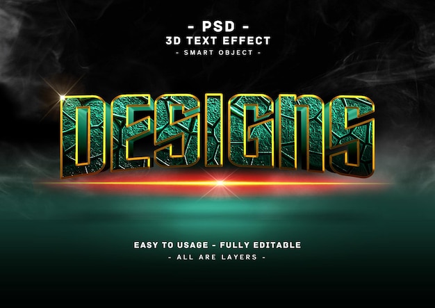 Designs text effect 3d tosca spider style