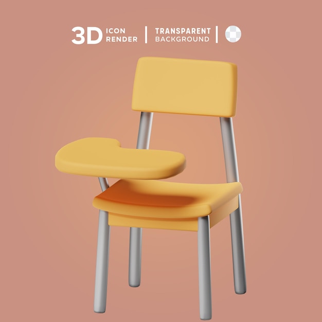 PSD 3d-илюстрация стола и стула