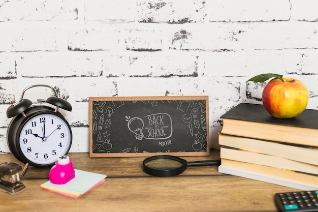 Desk arrangement for back to school concept