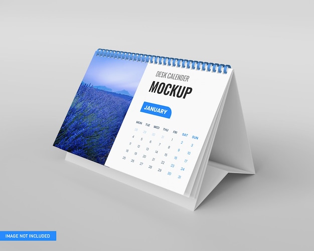 desk calendar mockup in 3d rendering