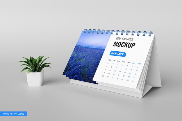desk calendar mockup in 3d rendering