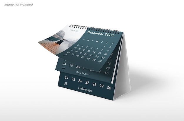 Desk calendar mockup in 3d