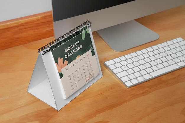 PSD desk calendar mockup design