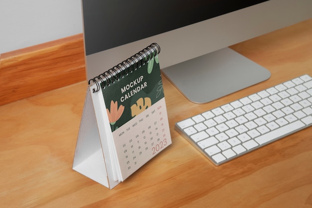 PSD desk calendar mockup design