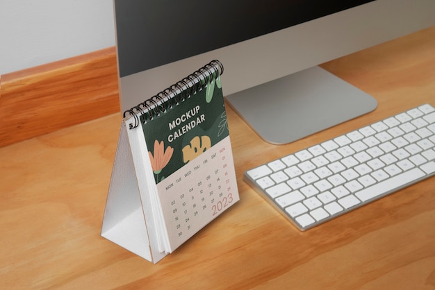 PSD calendario da tavolo mockup design