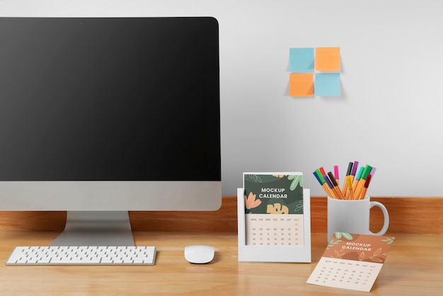 Desk calendar mockup design