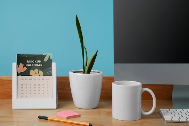 PSD desk calendar mockup design