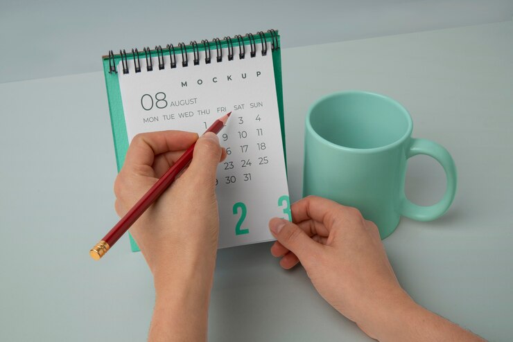 PSD desk calendar mockup design