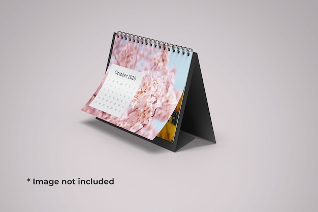 Desk calendar mockup isolated