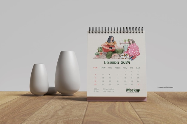 Desk calendar mockup