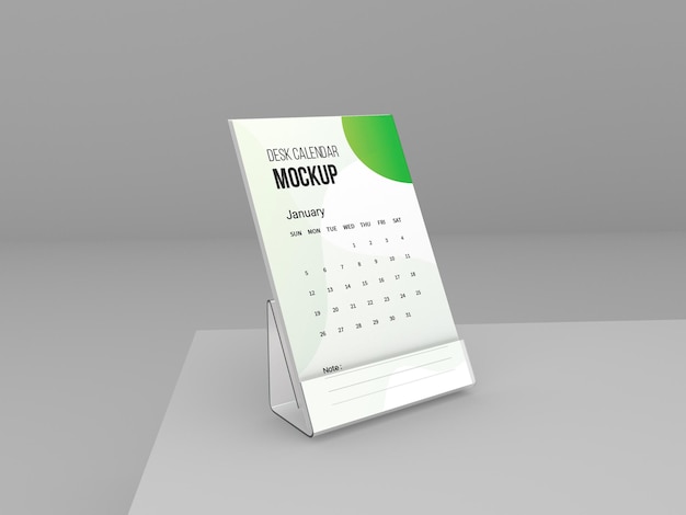 Desk calendar mockup